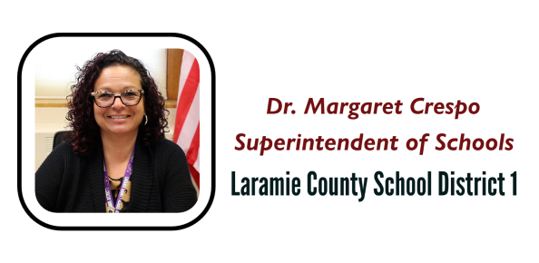photo of Dr. Crespo, with her title - Superintendent of School. Laramie County School District #1